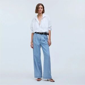 Madewell The Harlow Wide-Leg Jean Airy Denim Edition Benica Wash Sz 25 NEW $138